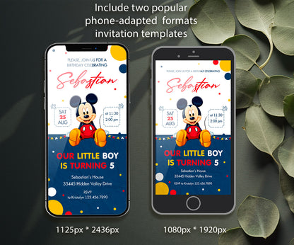 Mickey Mouse and Friends customizable invitation template | Share or Print | QU350