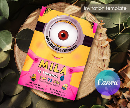 Minions Despicable Me customizable invitation template | Share or Print | SM539