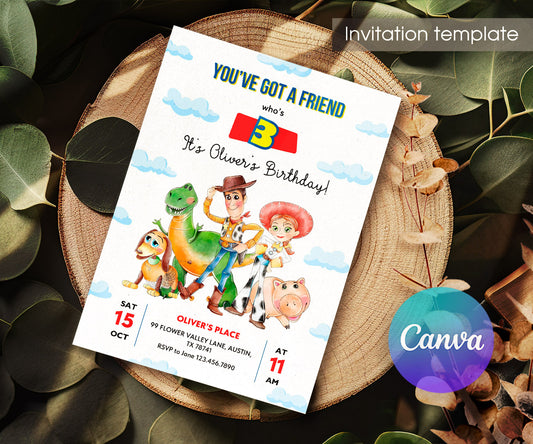 Toy Story Woody customizable invitation template | Share or Print | OH836