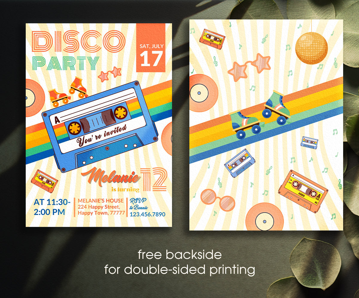 Disco Party 80th 90th customizable invitation template | Share or Print | YQ686