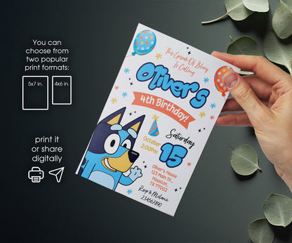 Bluey Bingo customizable invitation template | Share or Print | CJ313