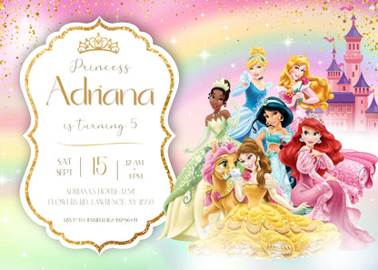 Disney Princess customizable invitation template | Share or Print | girl | JB586