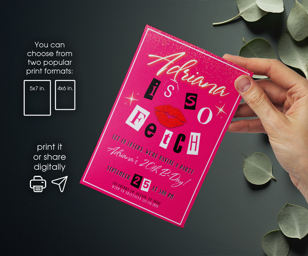 Mean Girls customizable invitation template | Share or Print | girl | QV029