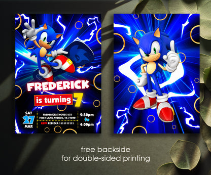 Sonic the Hedgehog customizable invitation template | Share or Print | KR353