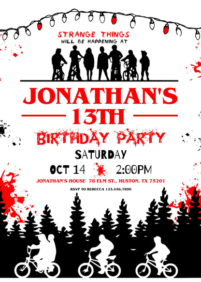 Stranger Things customizable invitation template | Share or Print | CD081