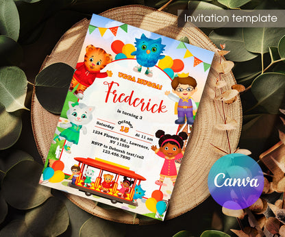 Daniel Tiger's Neighborhood customizable invitation template | Share or Print | LJ562
