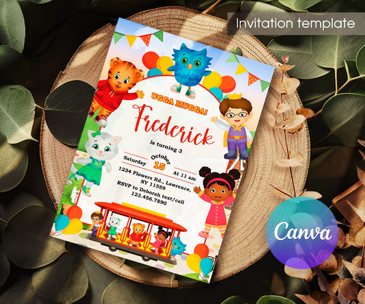 Daniel Tiger's Neighborhood customizable invitation template | Share or Print | LJ562