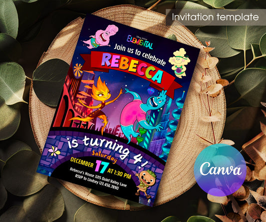 Elemental customizable invitation template | Share or Print | WD429