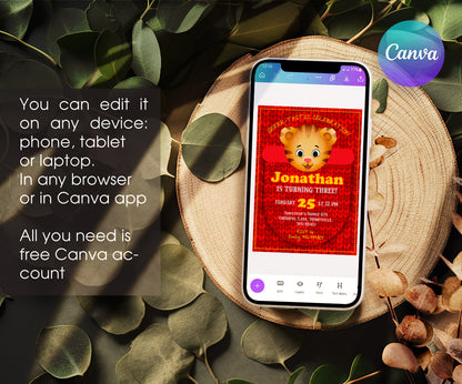 Daniel Tiger's Neighborhood customizable invitation template | Share or Print | SL861