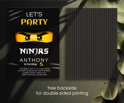 Ninjago Minifigures Lego customizable invitation template | Share or Print | PM513
