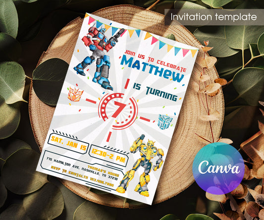 Transformers Rescue Bots customizable invitation template | Share or Print | boy | SW465