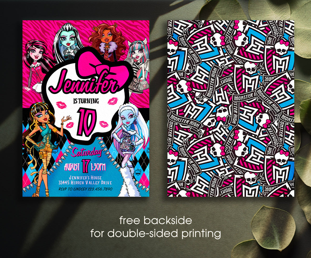 Monster High customizable invitation template | Share or Print | girl | QP804