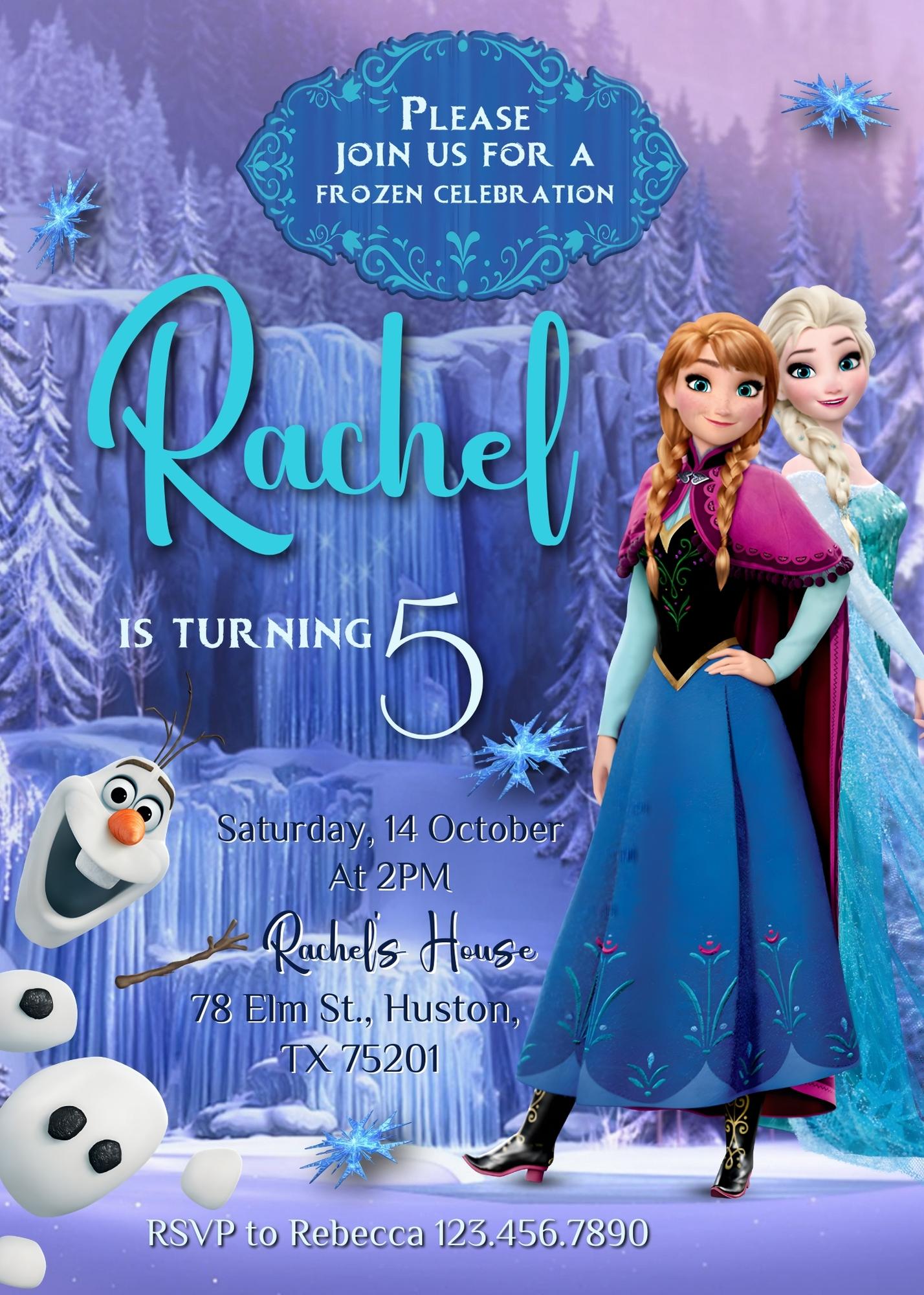 Frozen Elsa customizable invitation template | Share or Print | girl | LX701