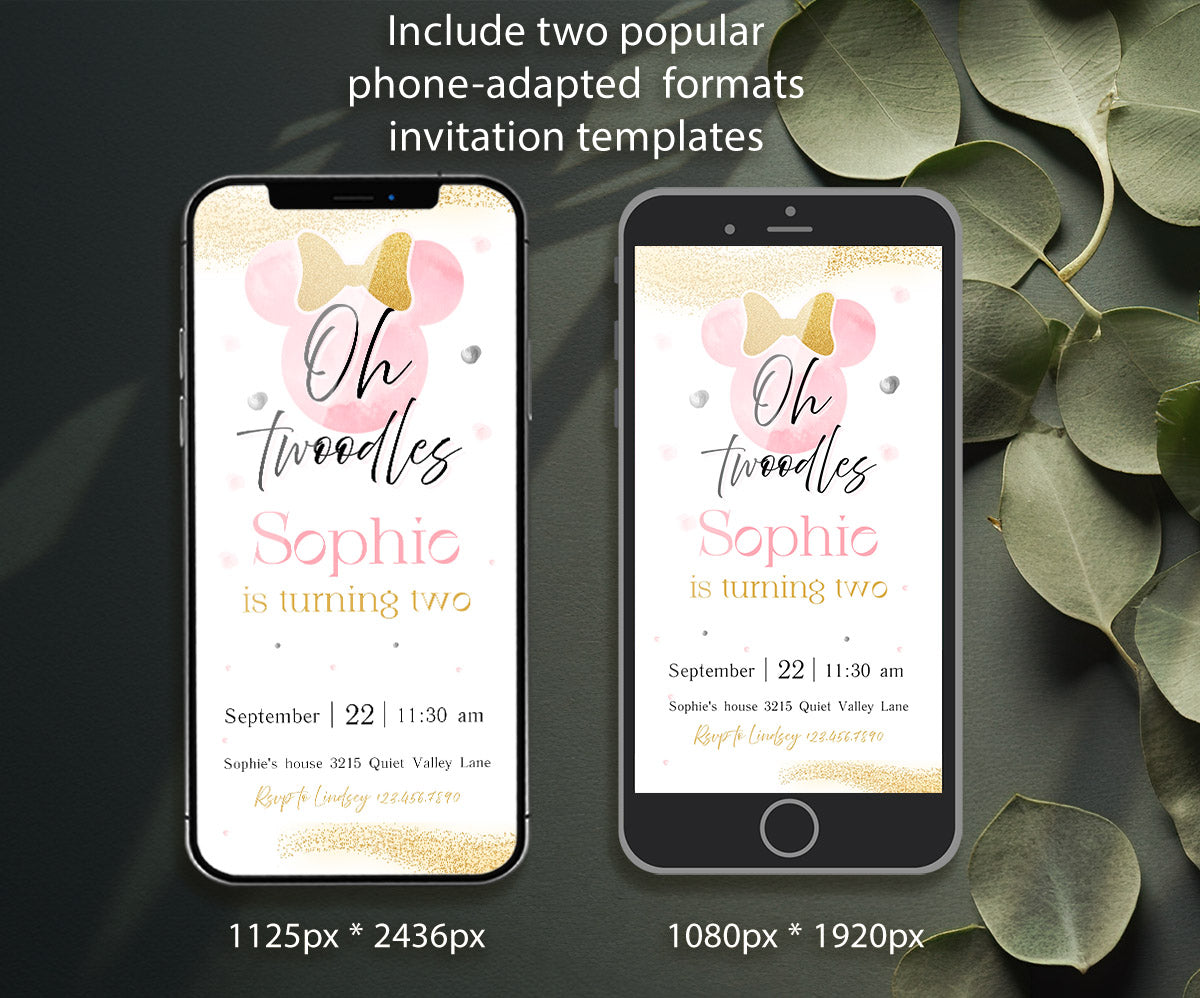 Minnie Mouse Disney Mickey customizable invitation template | Share or Print | girl | MM084