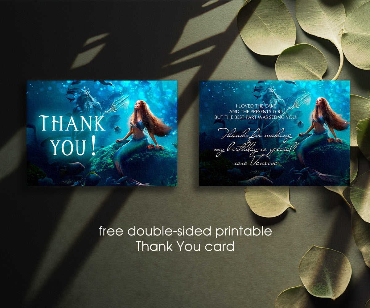 The Little Mermaid Ariel customizable invitation template | Share or Print | girl | XE479