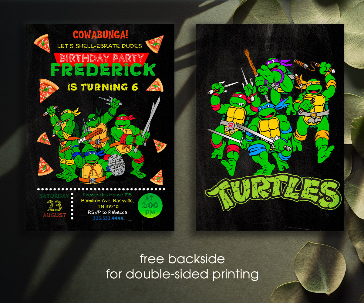 Teenage Mutant Ninja Turtles customizable invitation template | Share or Print | boy | JC394