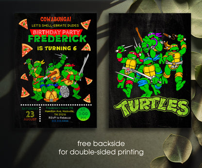 Teenage Mutant Ninja Turtles customizable invitation template | Share or Print | boy | JC394