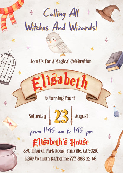 Harry Potter customizable invitation template | Share or Print | EF494
