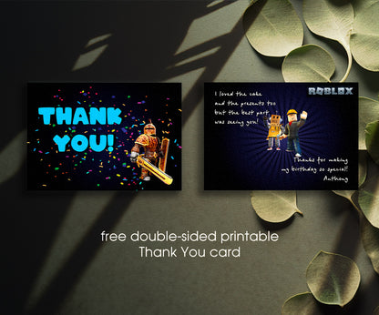 Roblox Gamer customizable invitation template | Share or Print | HP365