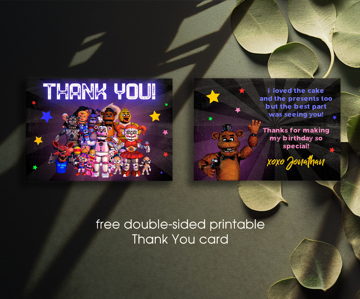 Five Nights at Freddy's customizable invitation template | Share or Print | UV343