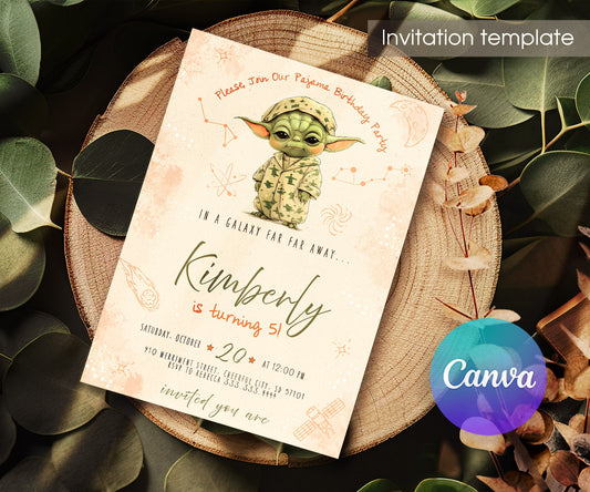 Baby Yoda Grogu Star Wars Mandalorian customizable invitation template | Share or Print | boy | VH993