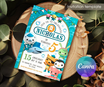 Octonauts customizable invitation template | Share or Print | LY074