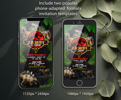 Jurassic Park Dinosaur customizable invitation template | Share or Print | NI728