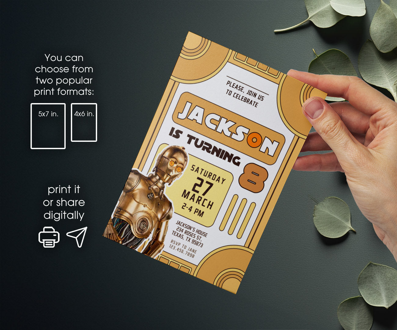 Star Wars Darth Vader customizable invitation template | Share or Print | boy | IZ924