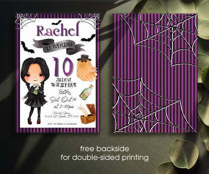 Wednesday Addams customizable invitation template | Share or Print | girl | YC143