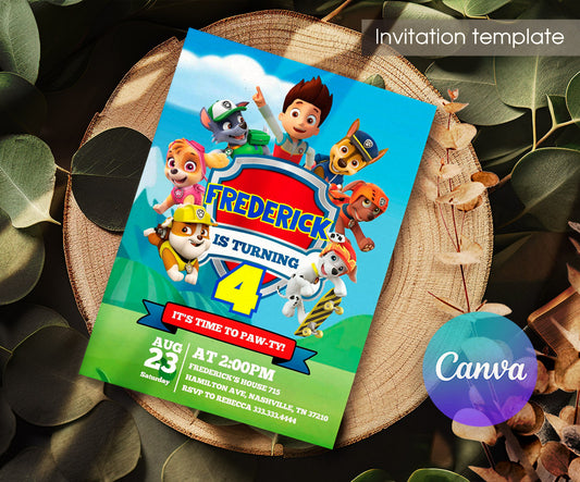 PAW Patrol customizable invitation template | Share or Print | OD305