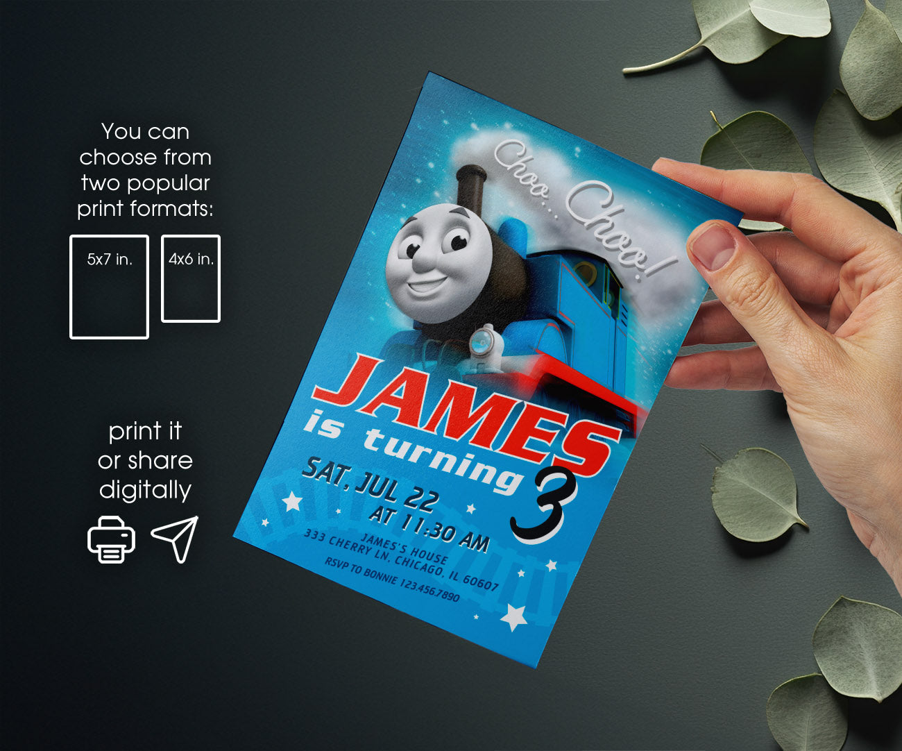 Thomas Train & Friends customizable invitation template | Share or Print | WL095