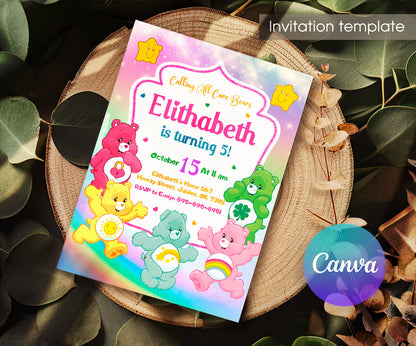 Care Bears customizable invitation template | Share or Print | VK056