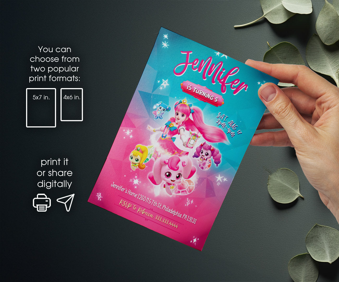 Catch Teenieping customizable invitation template | Share or Print | girl | IM098