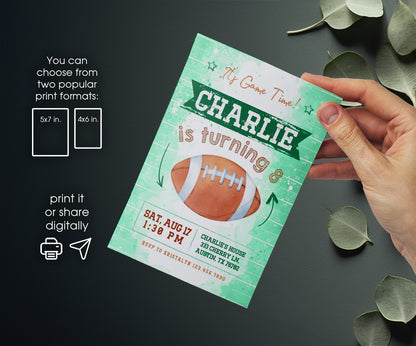 Super Bowl Football customizable invitation template | Share or Print | boy | VT556