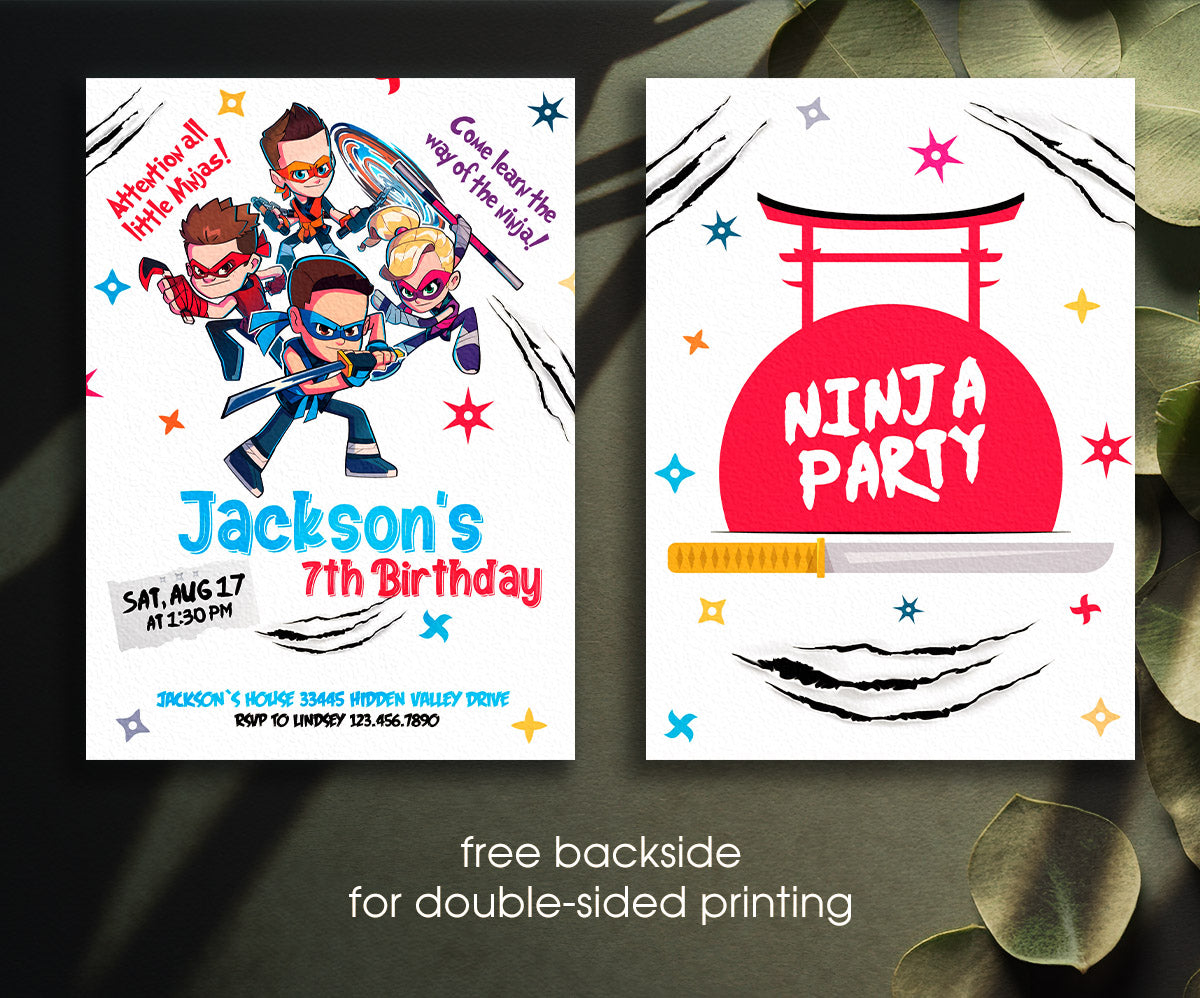 Ninja Kidz TV customizable invitation template | Share or Print | UR458