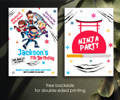 Ninja Kidz TV customizable invitation template | Share or Print | UR458