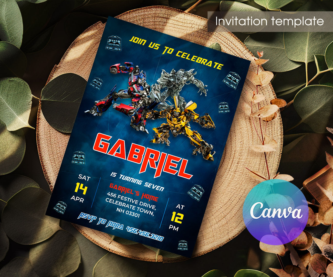 Transformers Rescue Bots customizable invitation template | Share or Print | boy | HM780