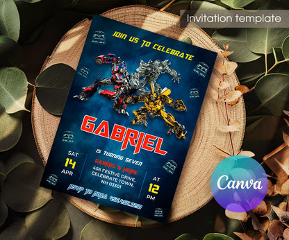 Transformers Rescue Bots customizable invitation template | Share or Print | boy | HM780