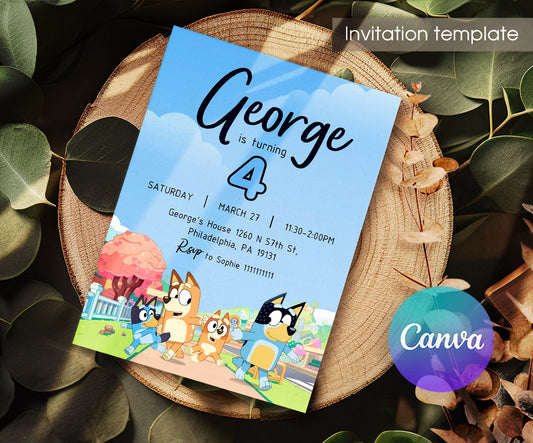 Bluey Bingo customizable invitation template | Share or Print | WK696