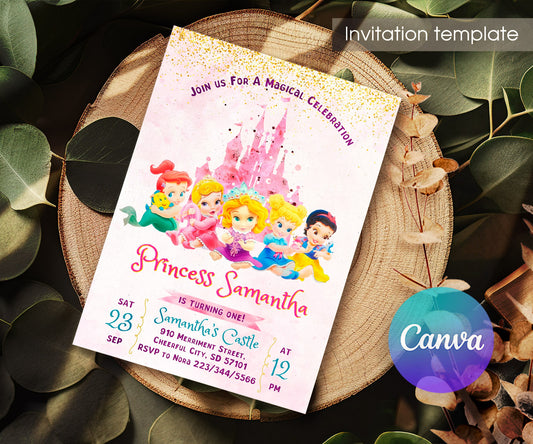 Disney Princess customizable invitation template | Share or Print | girl | GS955