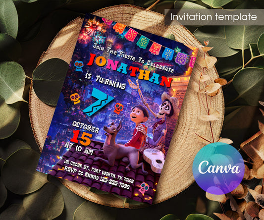 Coco Día Muertos Halloween customizable invitation template | Share or Print | FN711