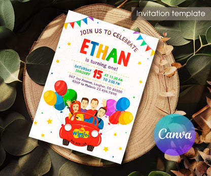 Wiggles One Finger One Thumb customizable invitation template | Share or Print | BO245