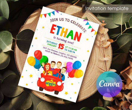 Wiggles One Finger One Thumb customizable invitation template | Share or Print | BO245