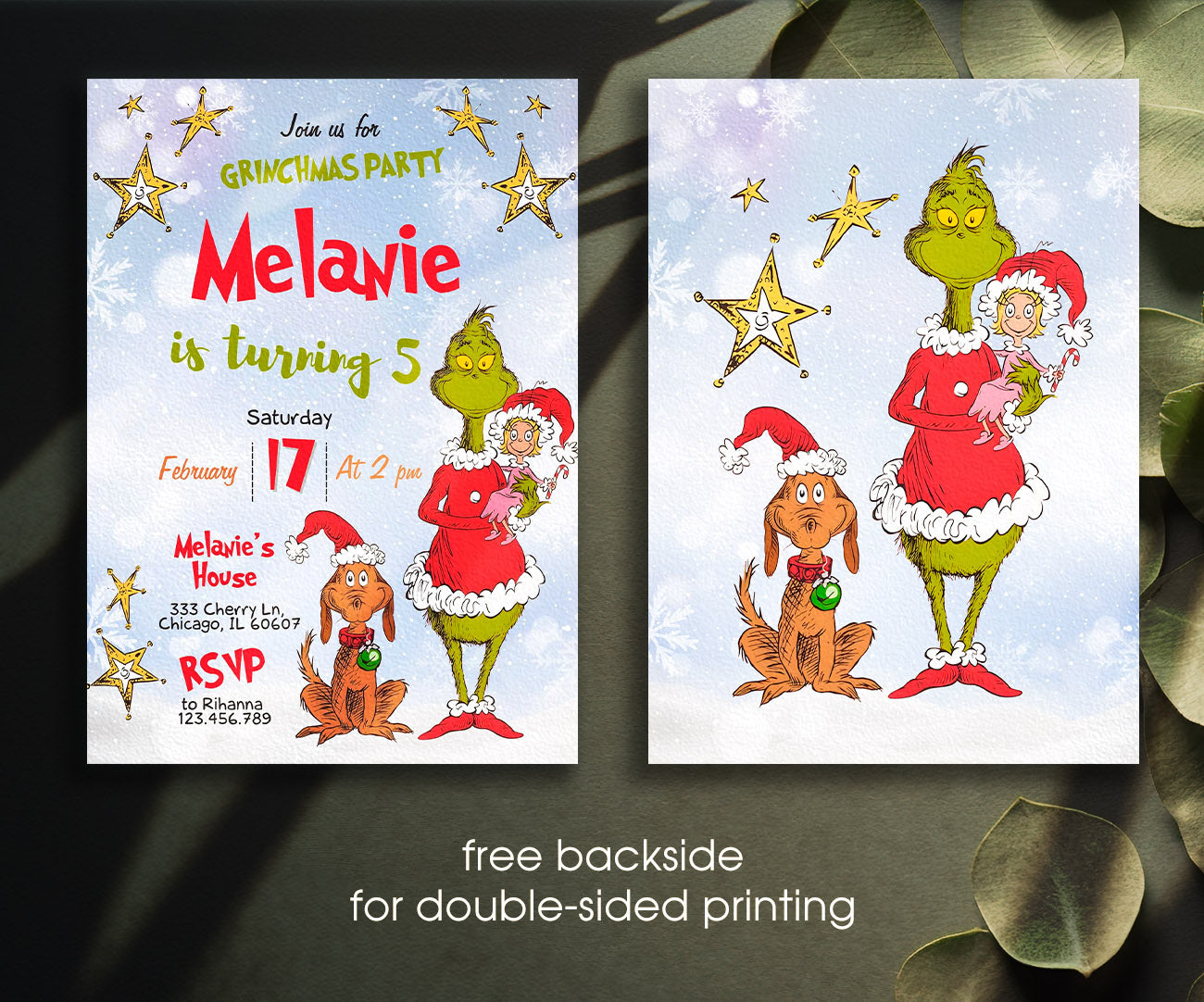 The Grinch  Merry Grinchmas customizable invitation template | Share or Print | HM652