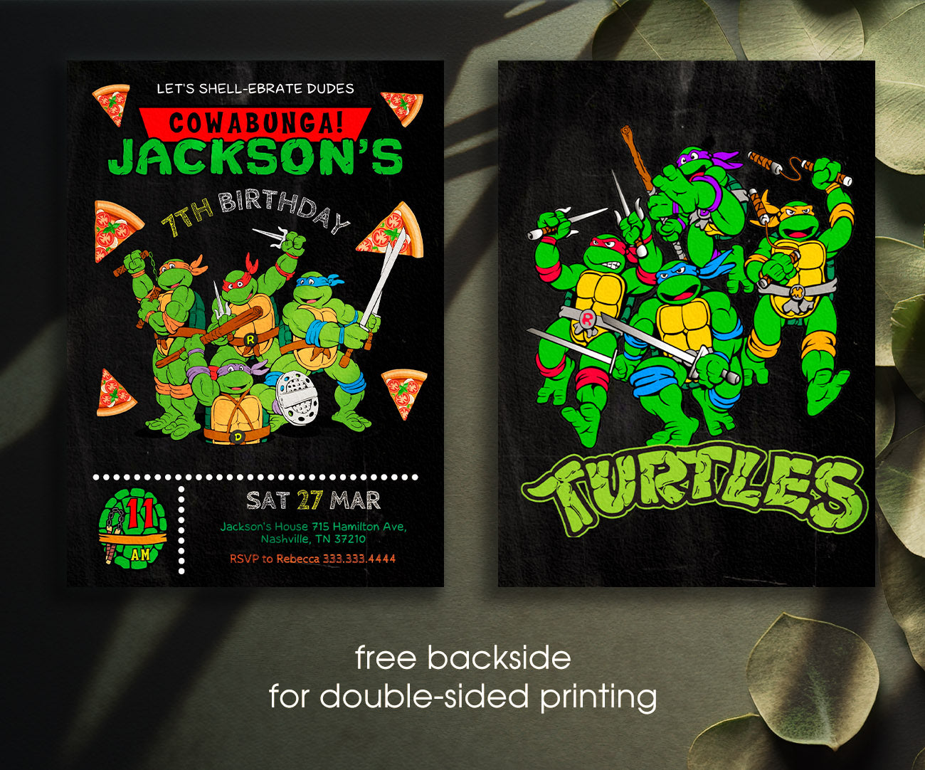 Teenage Mutant Ninja Turtles customizable invitation template | Share or Print | boy | DG225