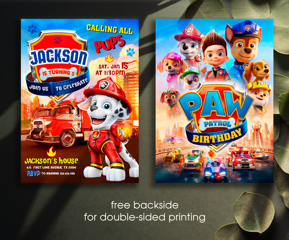 PAW Patrol customizable invitation template | Share or Print | YX373