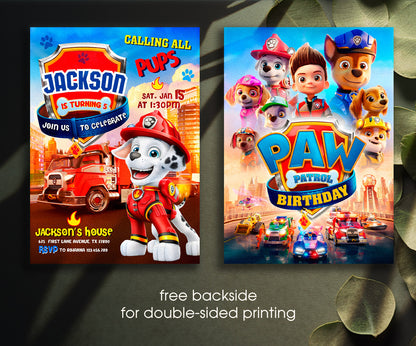 PAW Patrol customizable invitation template | Share or Print | YX373