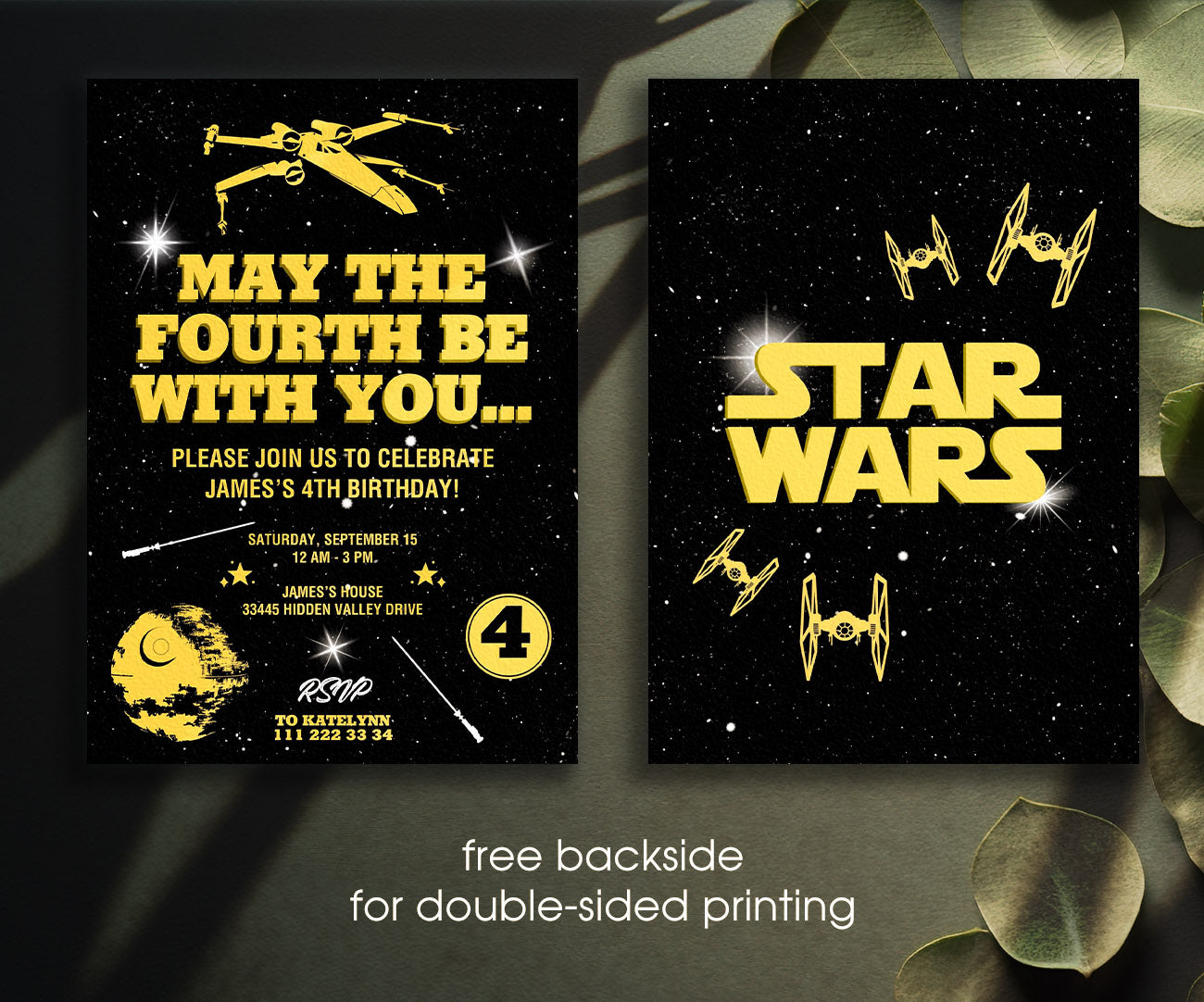 Star Wars Darth Vader customizable invitation template | Share or Print | boy | JP519