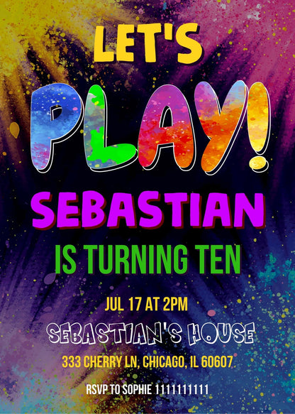 Play Party Gamer customizable invitation template | Share or Print | YC918