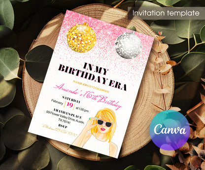 Taylor Swift Eras Tour customizable invitation template | Share or Print | girl | YN059